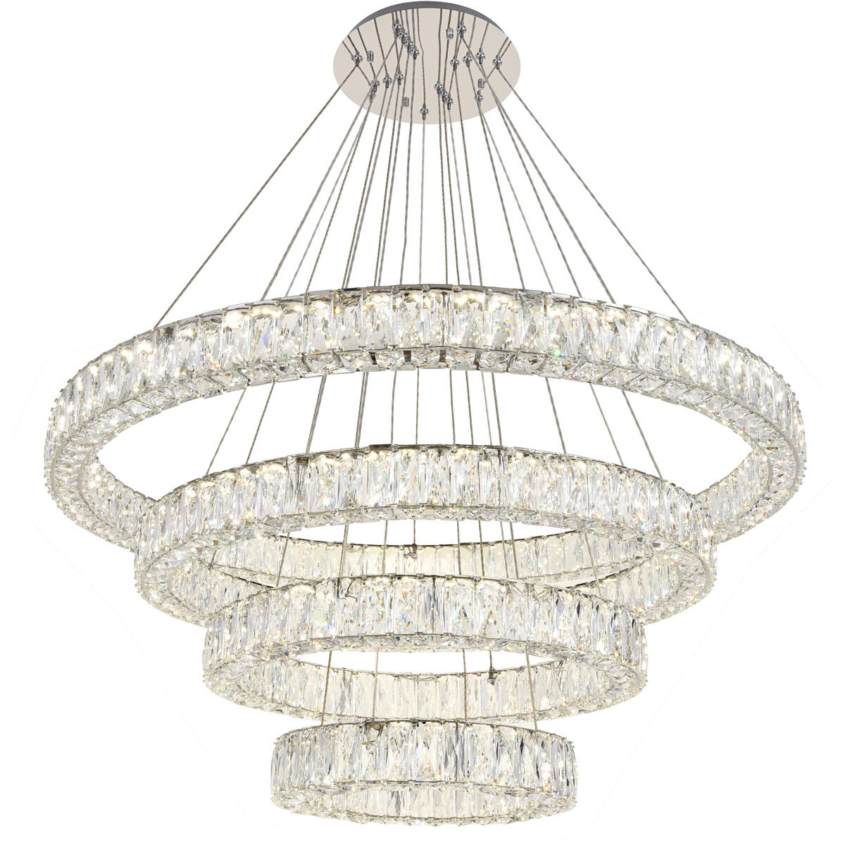 Monroe LED 42 inch Chrome Chandelier Ceiling Light