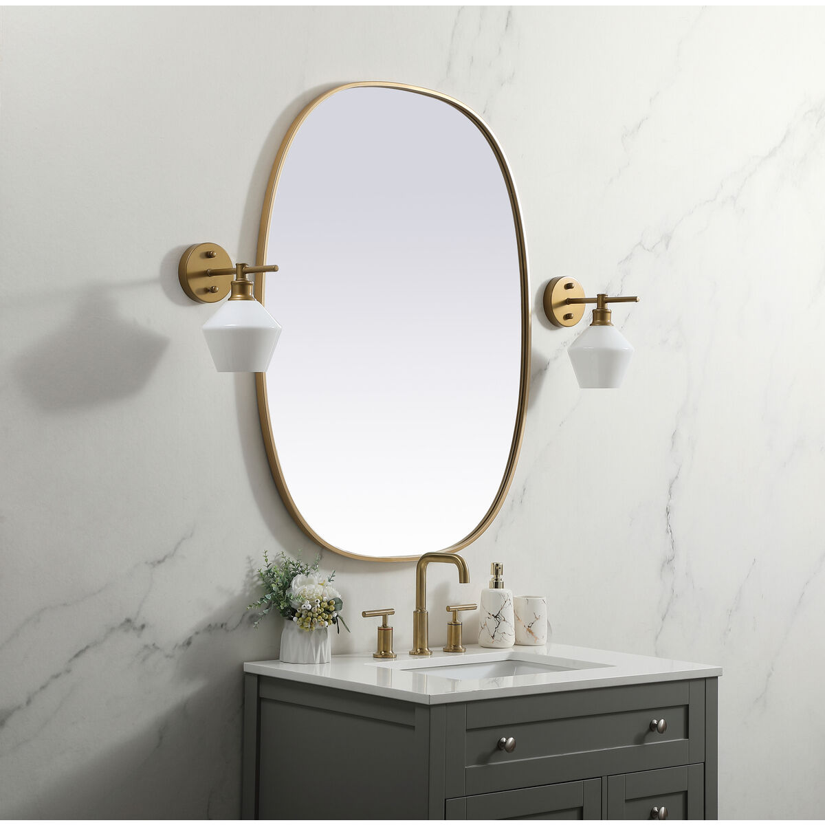 Brynn 40 X 30 inch Brass Mirror in 30 x 40