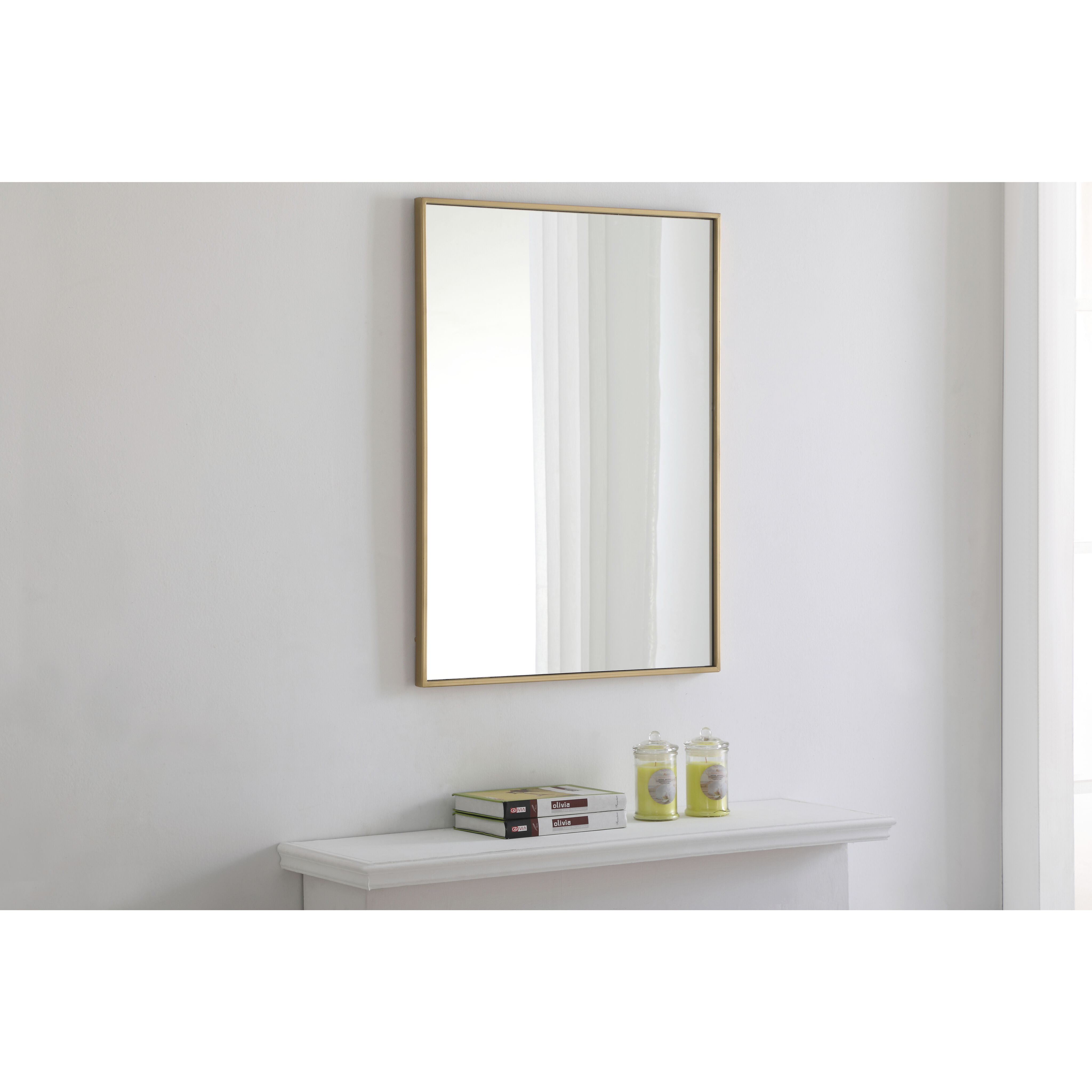 Monet 32 X 24 inch Brass Wall Mirror
