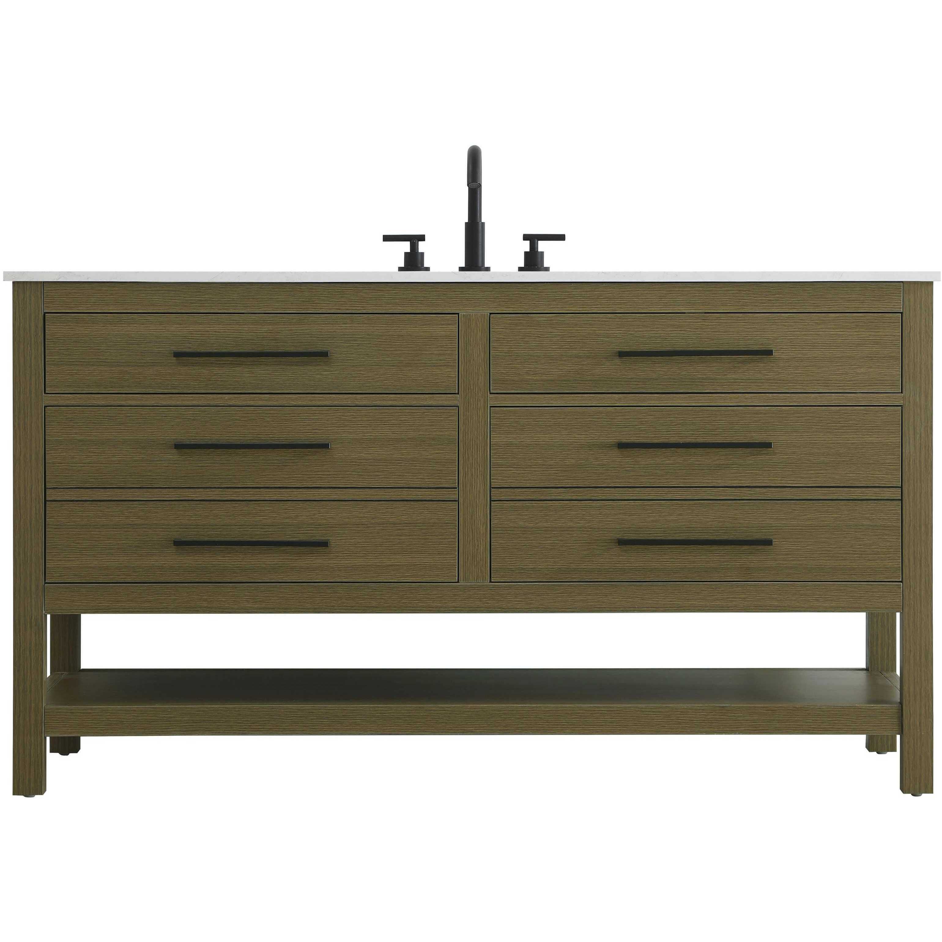 Karson 60 X 34 inch Chestnut Brown Bathroom Vanity Cabinet