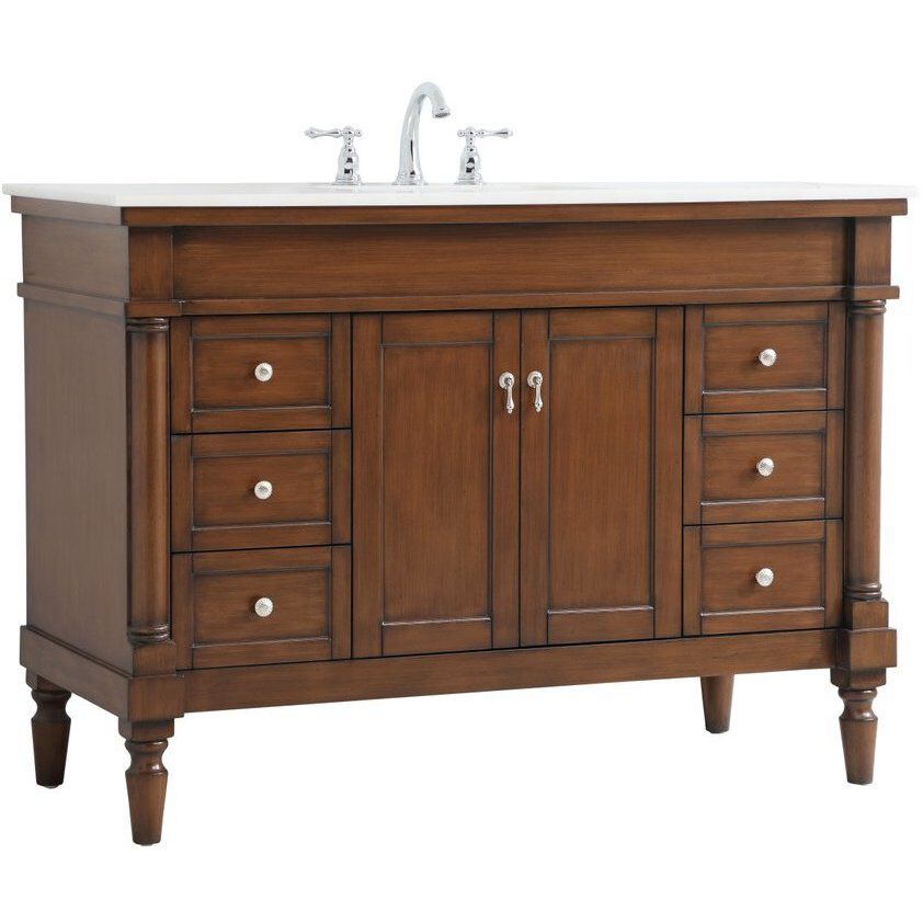 Lexington 48 X 21.5 X 35 inch Walnut Vanity Sink Set