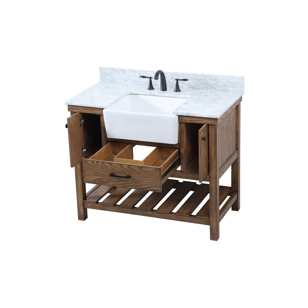 Clement 42 X 22 X 34.13 inch Driftwood Bathroom Vanity Cabinet