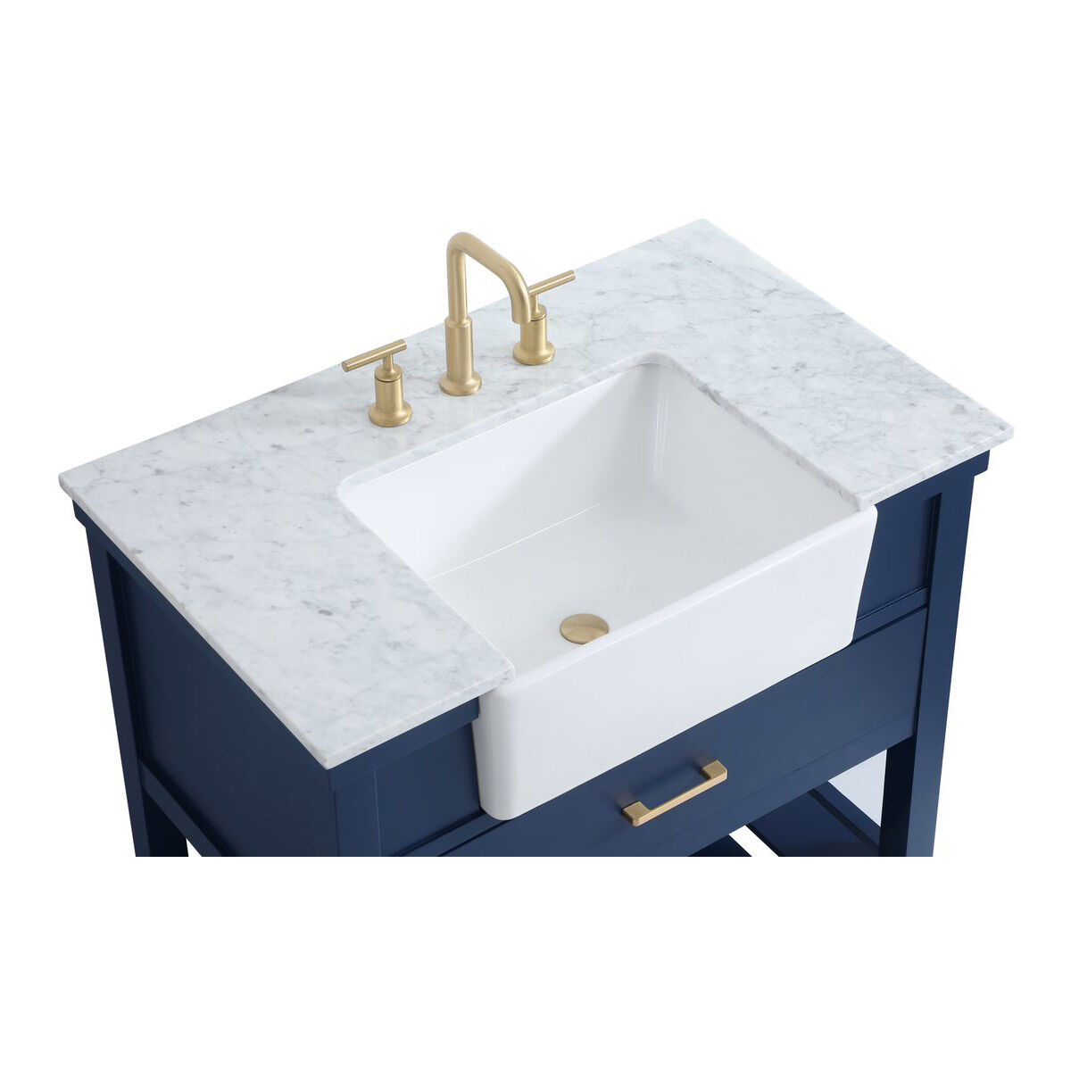 Clement 36 X 22 X 34 inch Blue Bathroom Vanity Cabinet