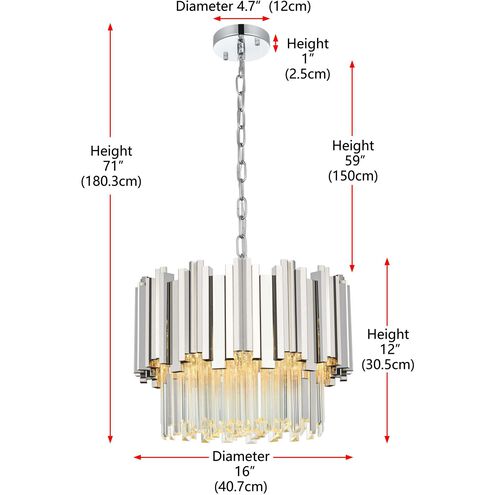 Willow 4 Light 16 inch Chrome Chandelier Ceiling Light