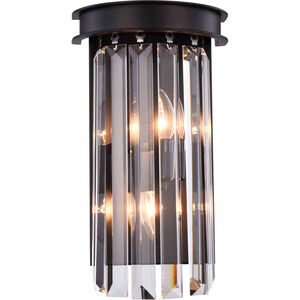 Sydney 2 Light 8 inch Matte Black Wall Sconce Wall Light in Clear, Urban Classic