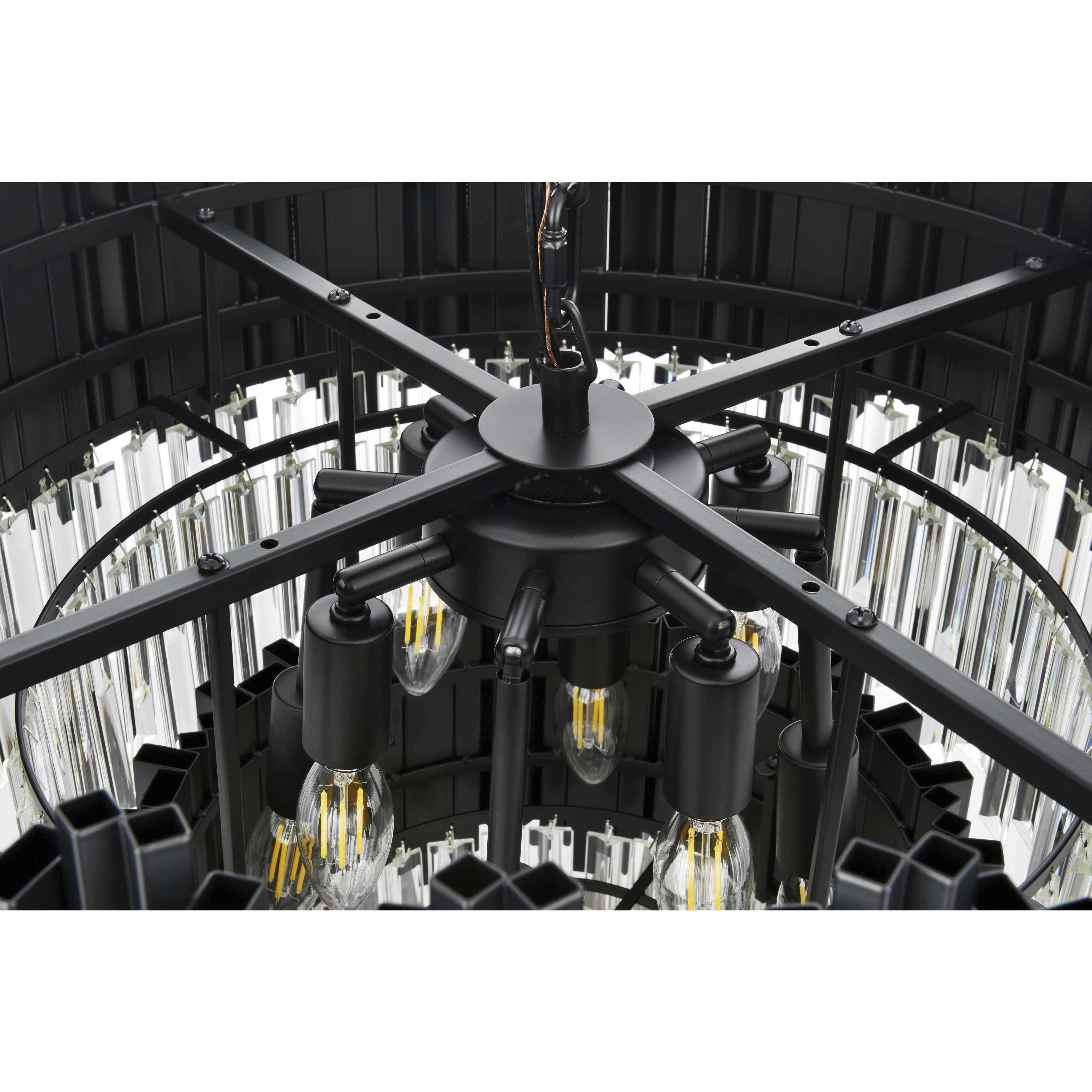 Willow 8 Light 24 inch Black Chandelier Ceiling Light