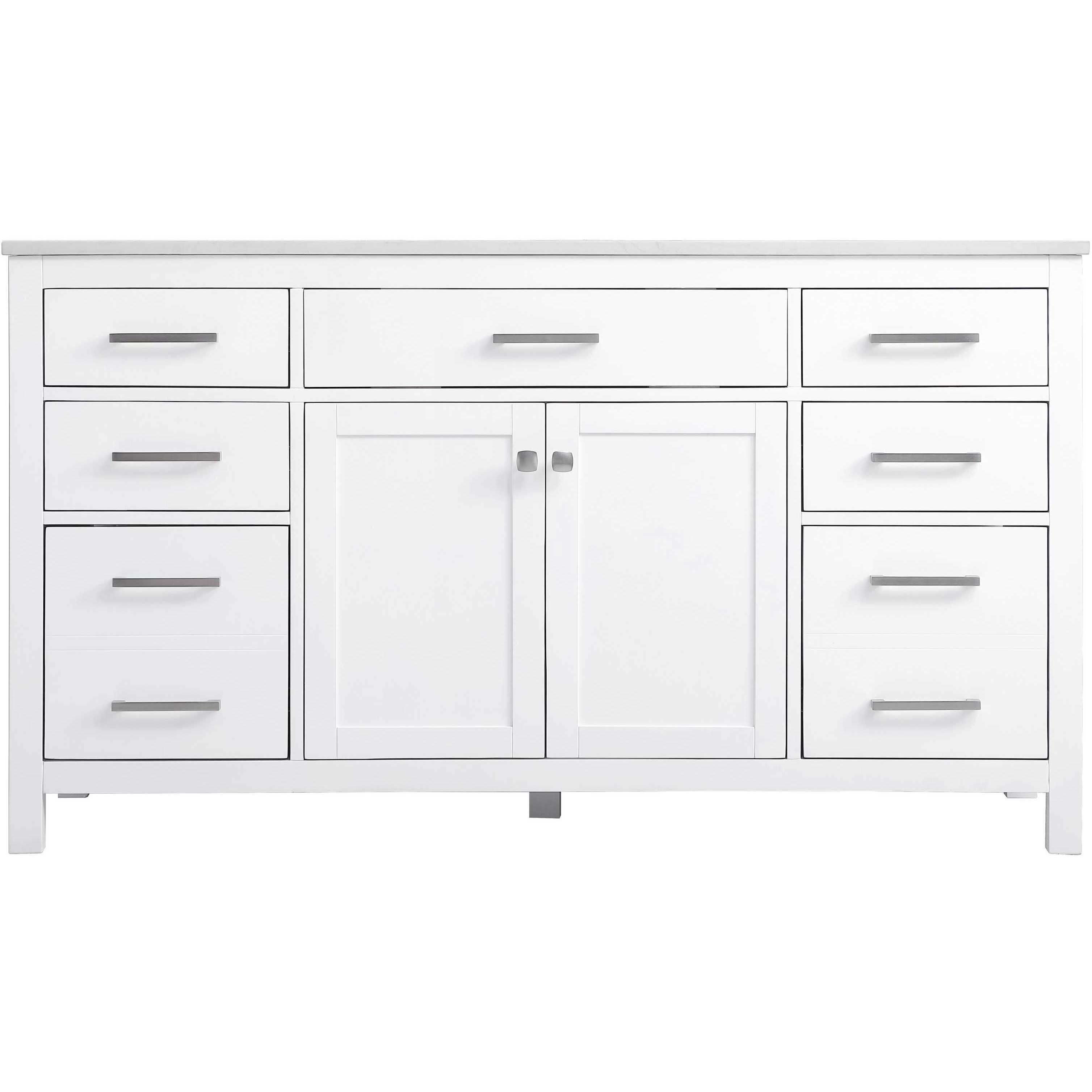 Lewis 60 X 22 X 34 inch White Vanity Sink Set