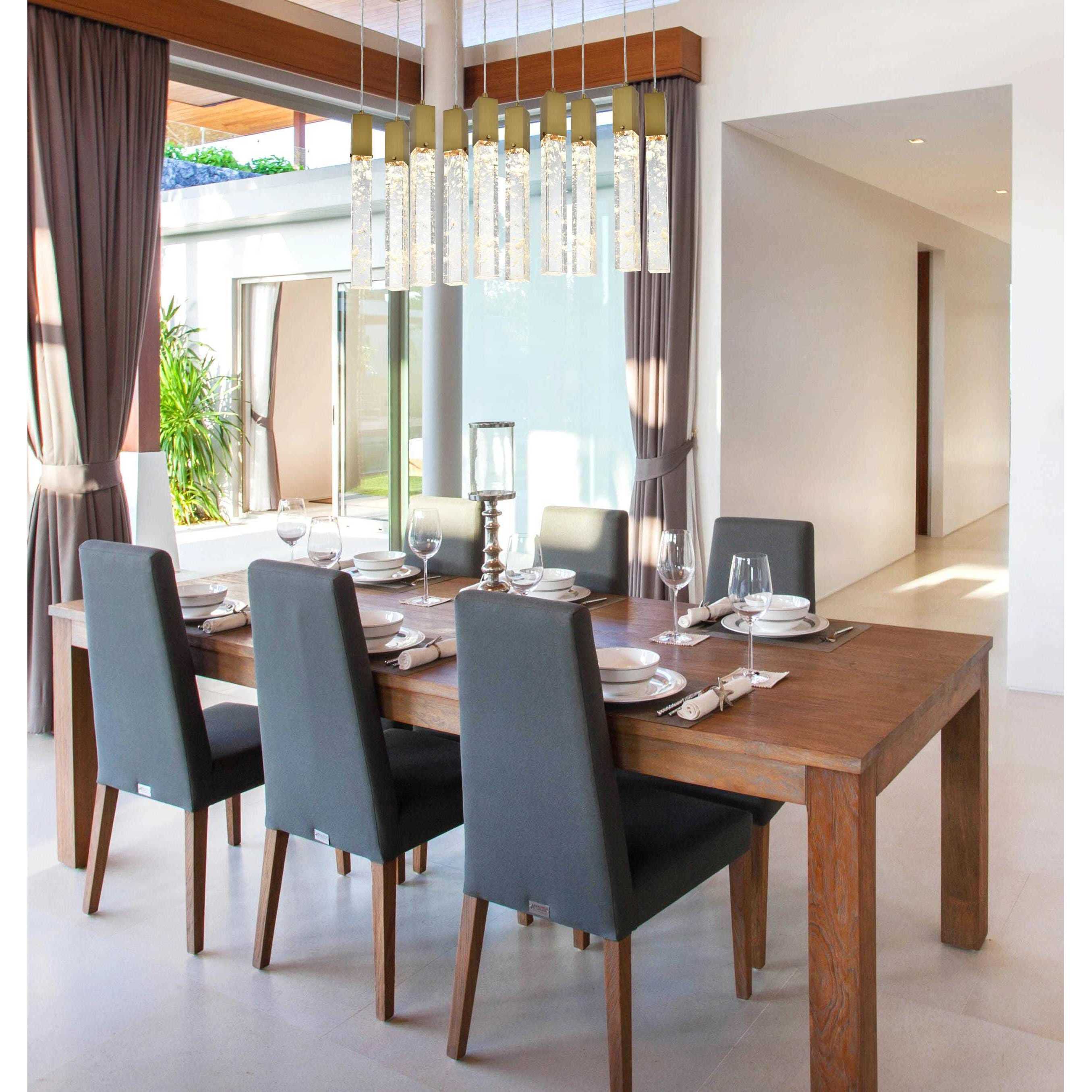 Aurora 10 Light 12 inch Satin Gold Pendant Ceiling Light