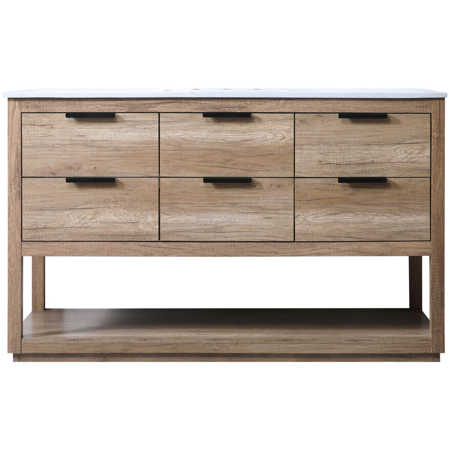 Larkin 54 X 22 X 34 inch Natural Oak Vanity Sink Set