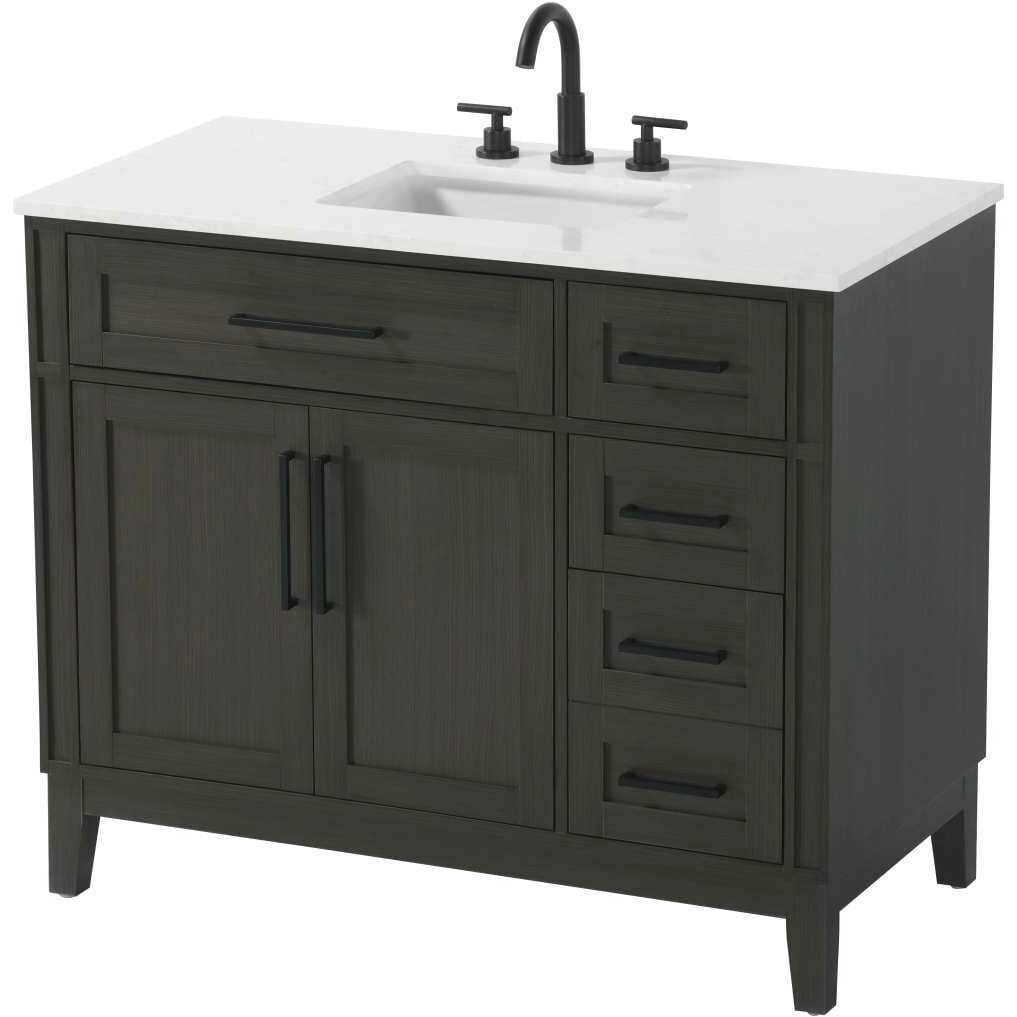 Virginia 42 X 35 inch Mocha Brown Bathroom Vanity Cabinet