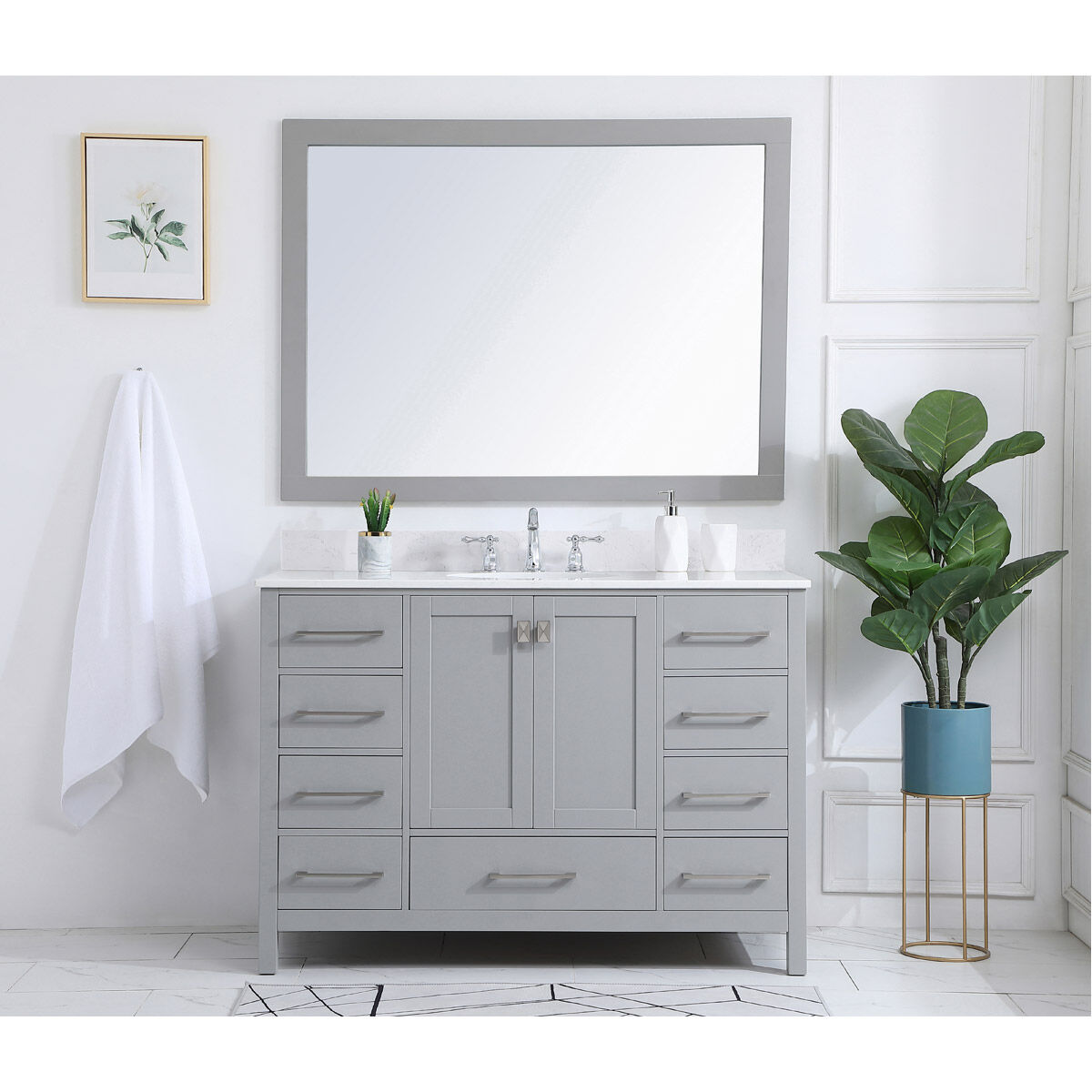 Irene 48 X 22 X 34 inch Gray Vanity Sink Set