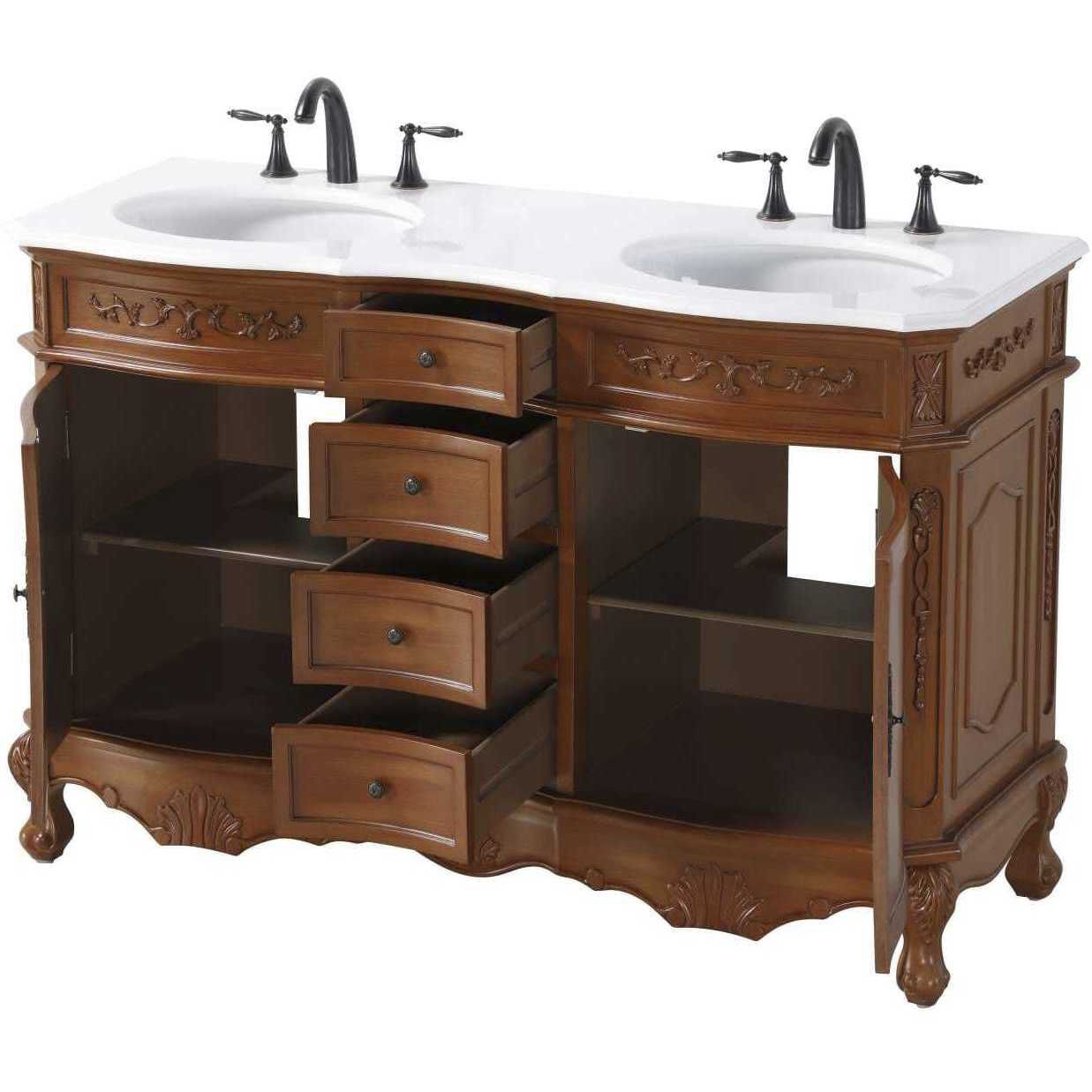 Danville 54 X 36 inch Teak Bathroom Vanity Cabinet