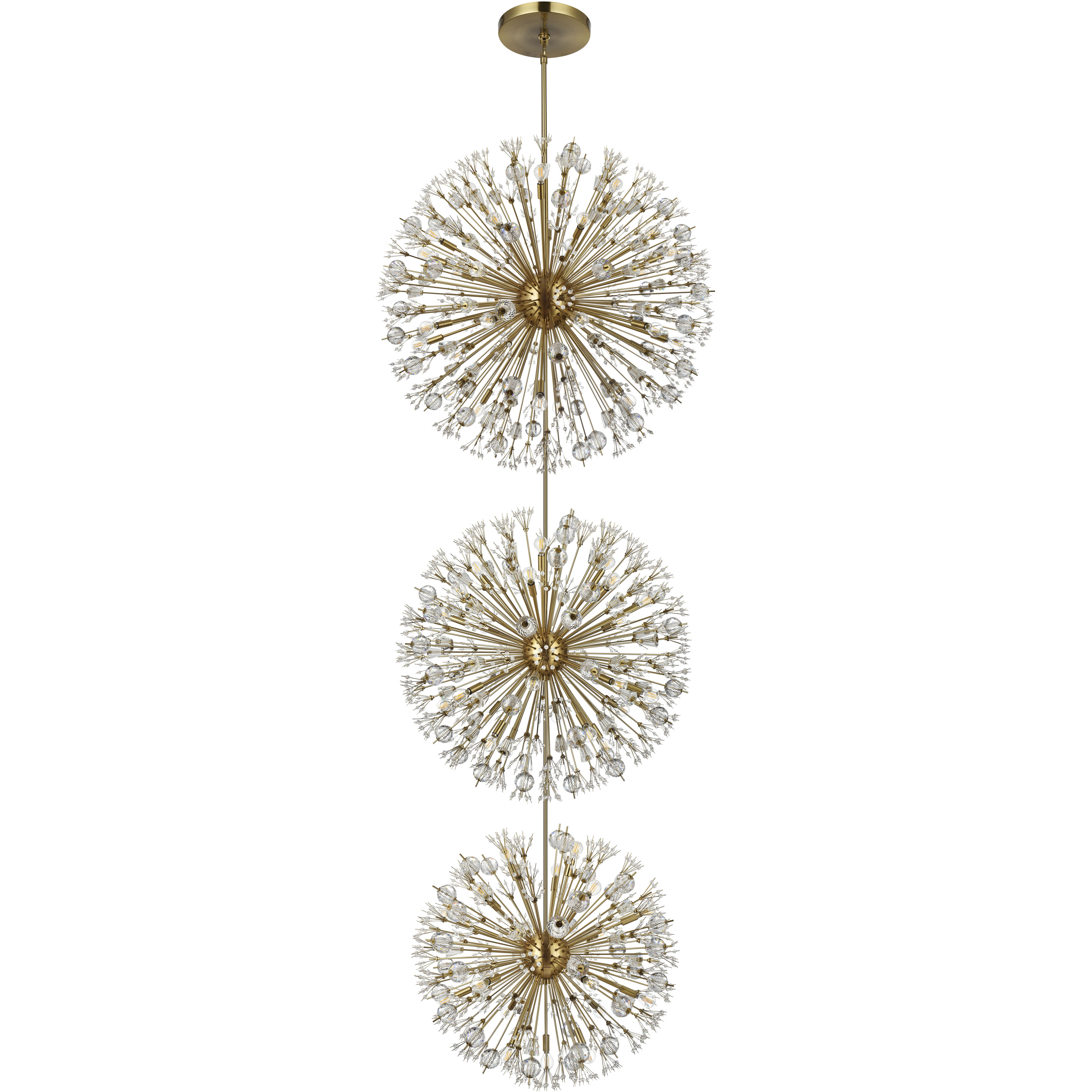 Vera 74 Light 44 inch Satin Gold Chandelier Ceiling Light