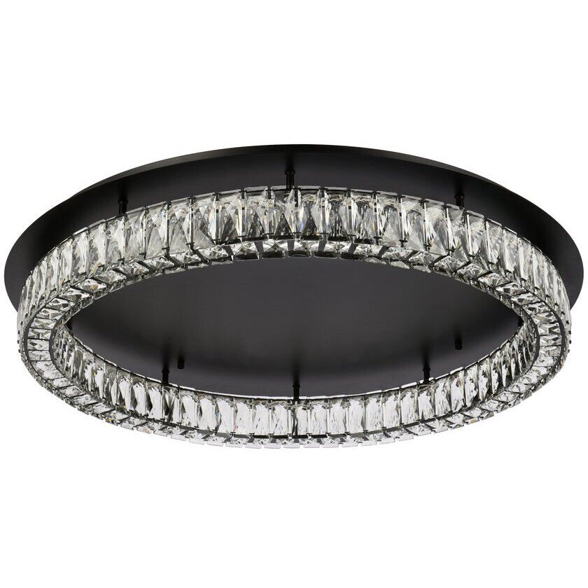 Monroe 1 Light 33 inch Black Flush Mount Ceiling Light
