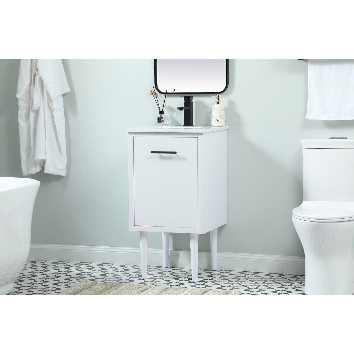 Cyrus 19 X 18 X 33.5 inch White Vanity Sink Set