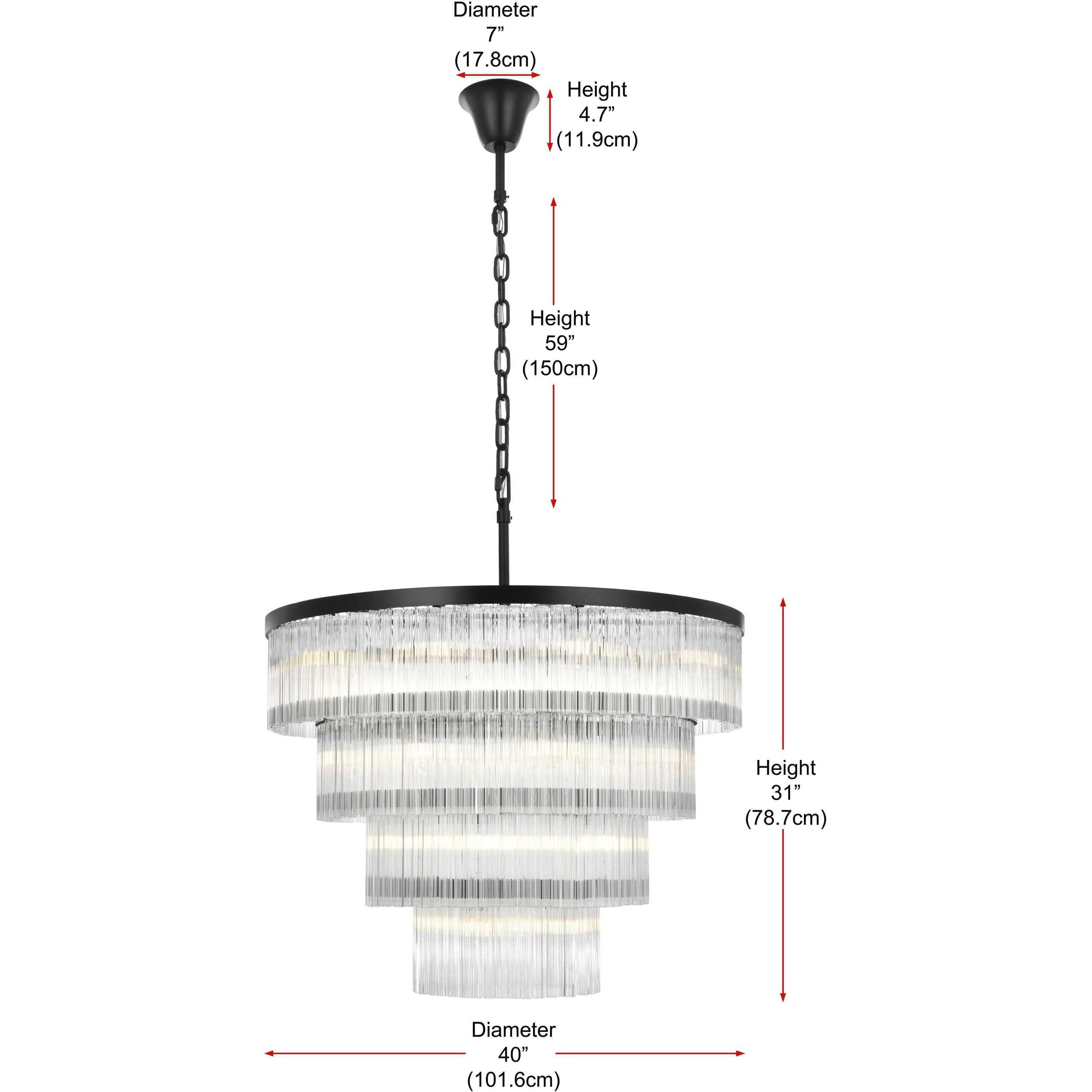 Harlow 28 Light 40 inch Black Chandelier Ceiling Light