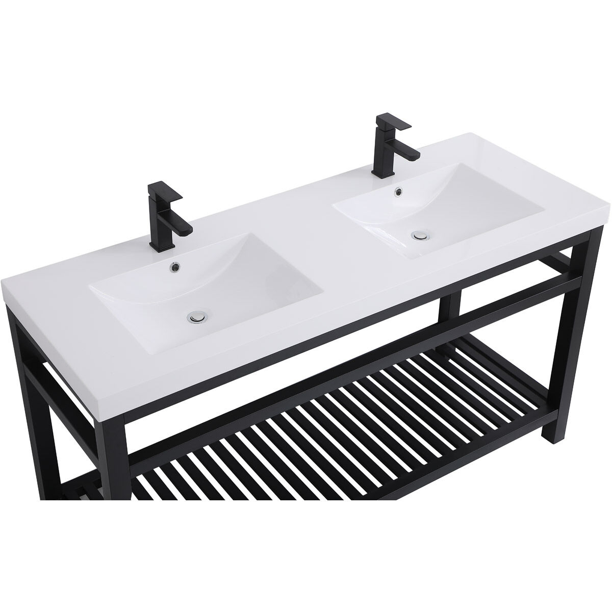 Raya 60 X 22 X 34 inch Black Vanity Sink Set