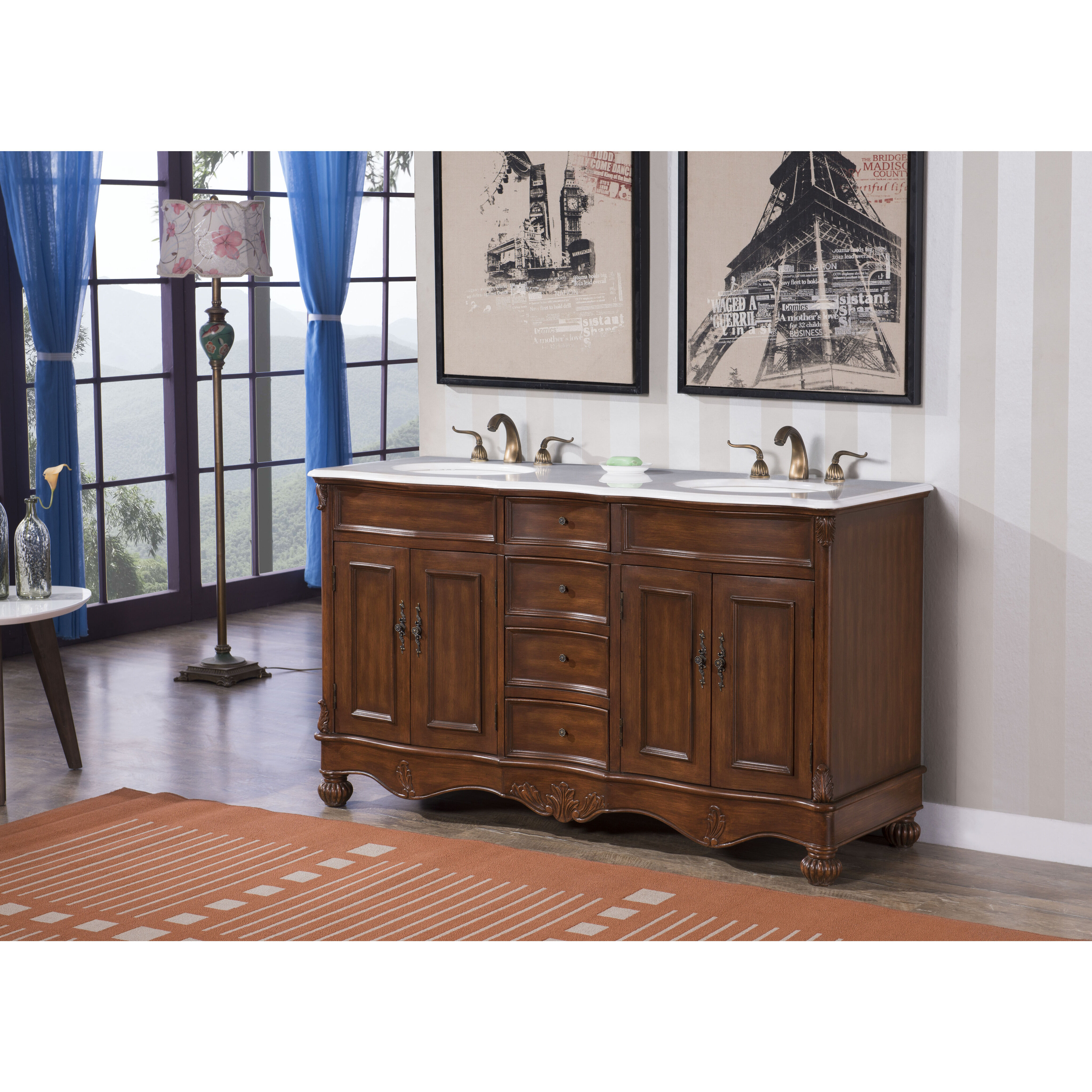 Windsor 60 X 35 inch Teak Vanity Set