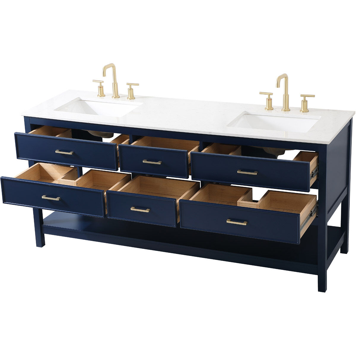 Sinclaire 72 X 22 X 34 inch Blue Vanity Sink Set
