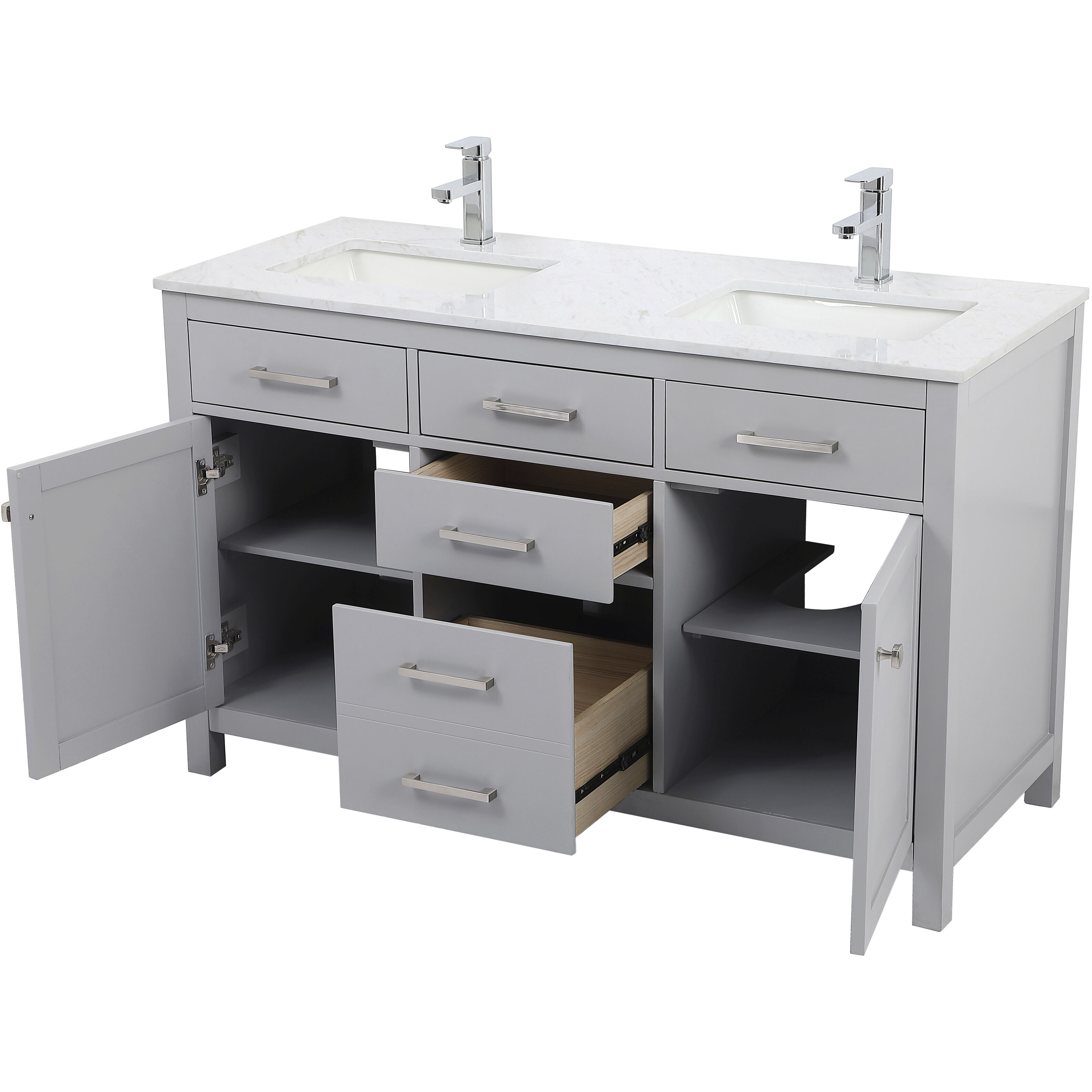 Lewis 54 X 22 X 34 inch Grey Vanity Sink Set