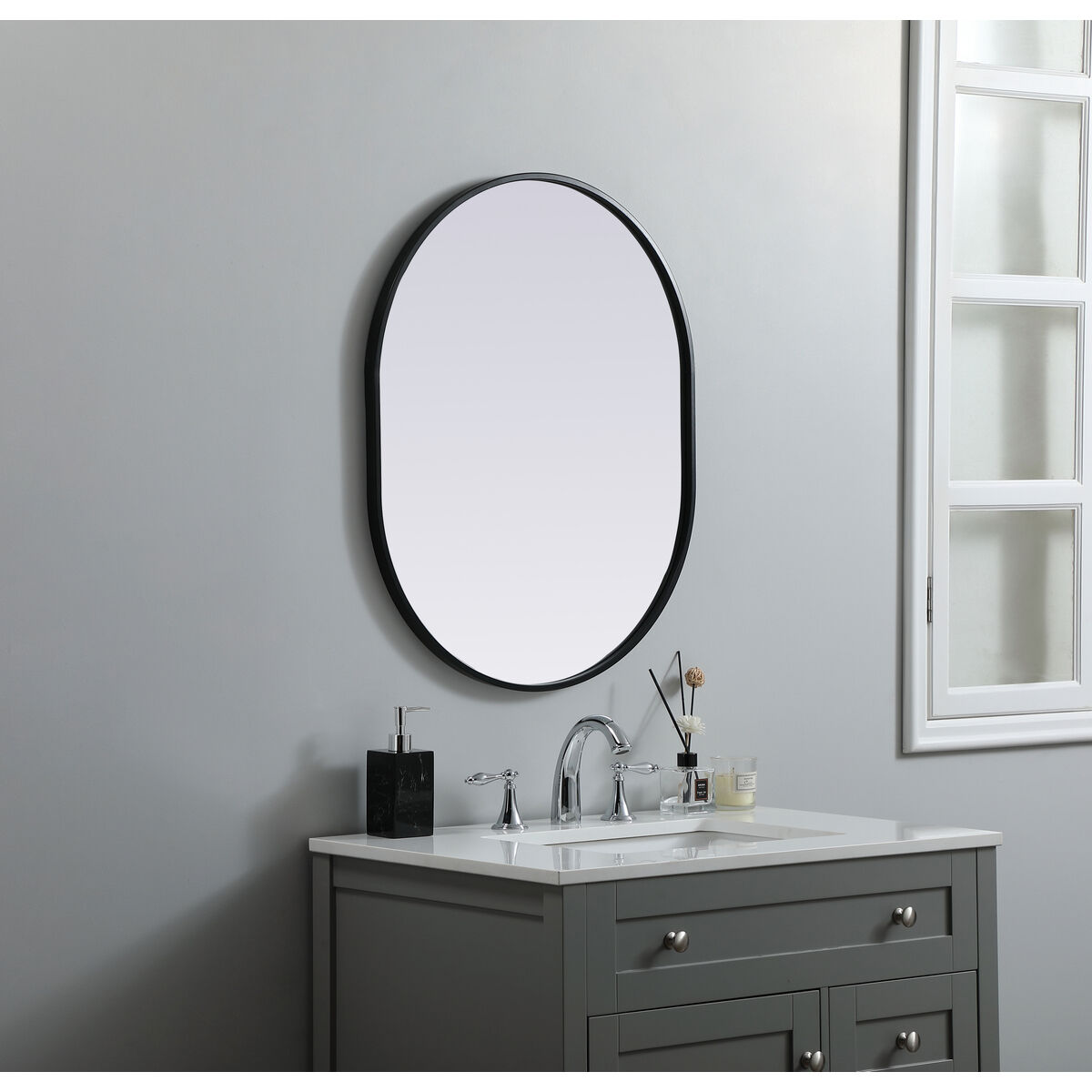 Asha 30 X 24 inch Black Mirror in 24 x 30