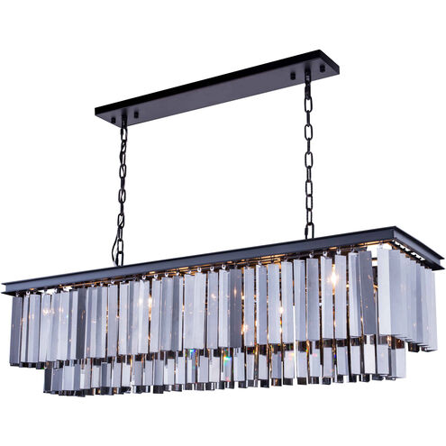 Sydney 12 Light 50 inch Matte Black Pendant Ceiling Light in Silver Shade, Urban Classic