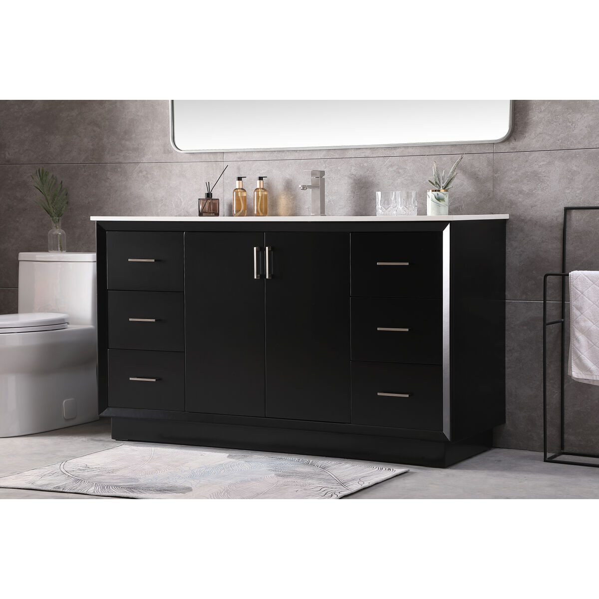 Hayes 60 X 22 X 35 inch Black Vanity Sink Set