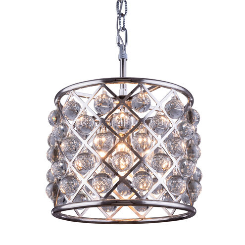 Madison 3 Light 14 inch Polished Nickel Pendant Ceiling Light in Clear, Smooth Royal Cut, Urban Classic
