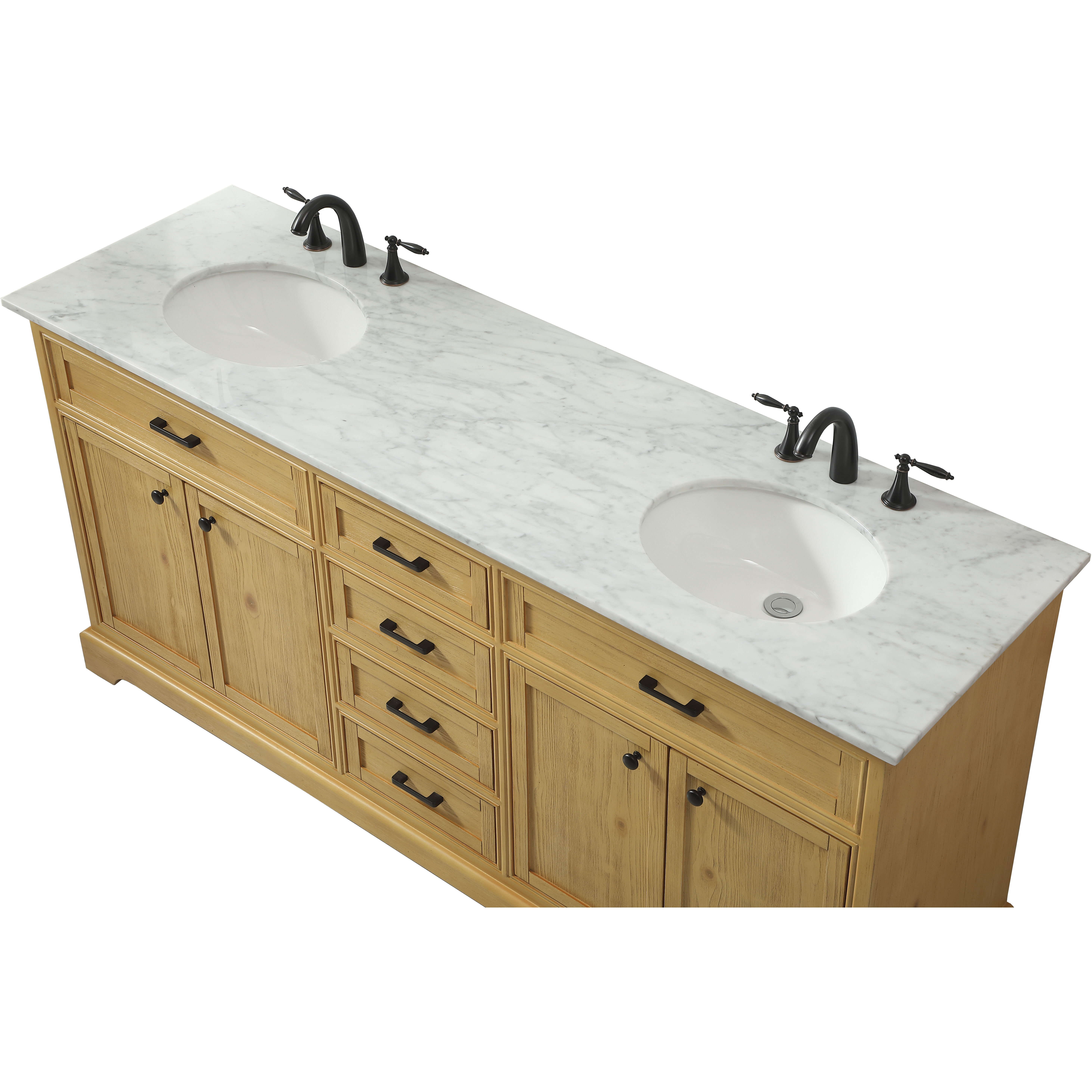 Americana 72 X 22 X 35 inch Natural Wood Vanity Sink Set