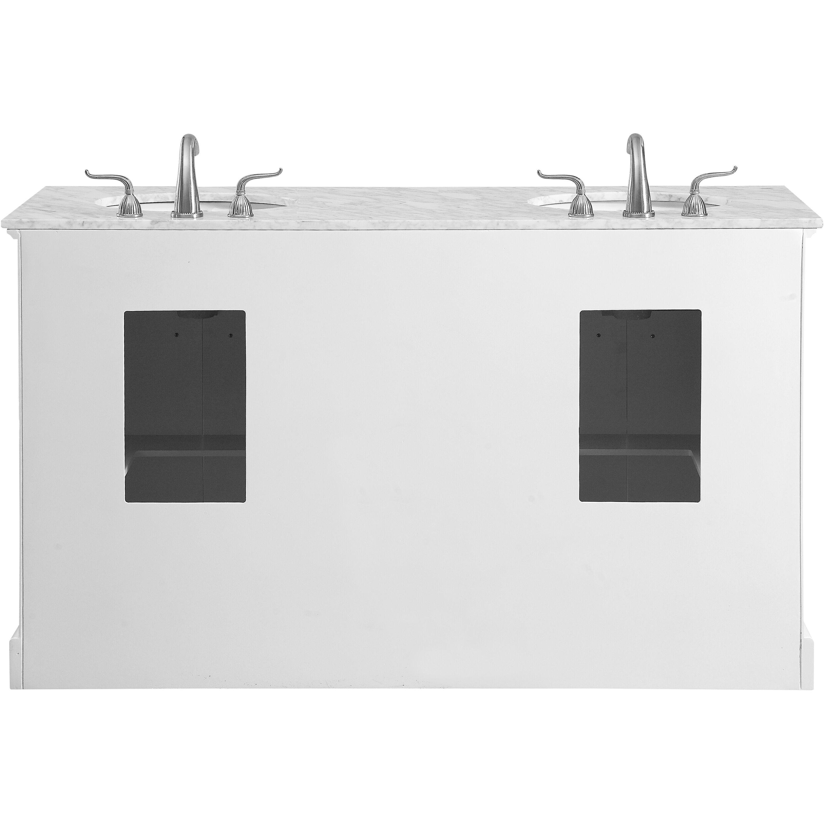 Americana 60 X 35 inch White with Carrara White Marble Vanity Set