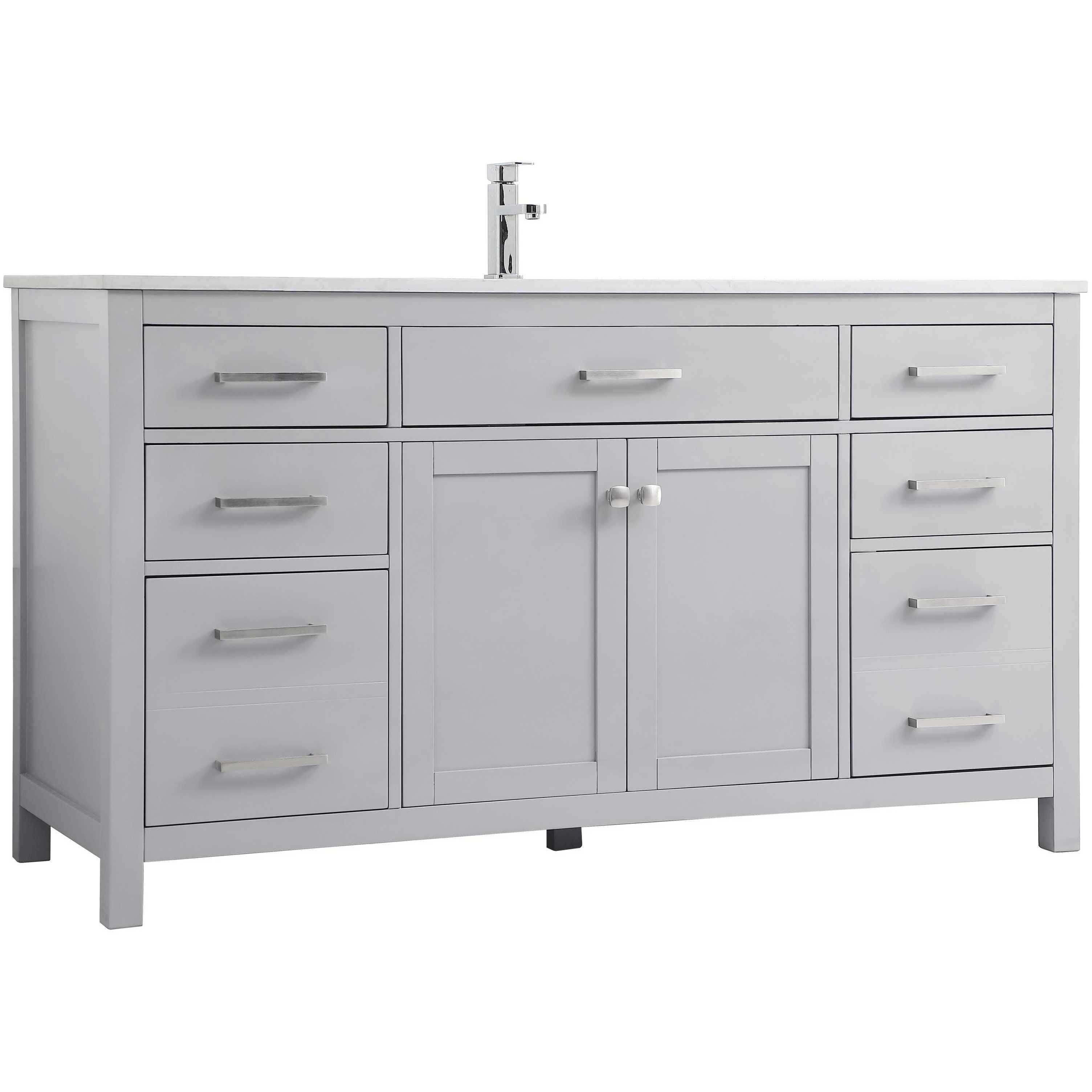 Lewis 60 X 22 X 34 inch Grey Vanity Sink Set