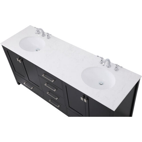 Irene 72 X 22 X 34 inch Black Vanity Sink Set