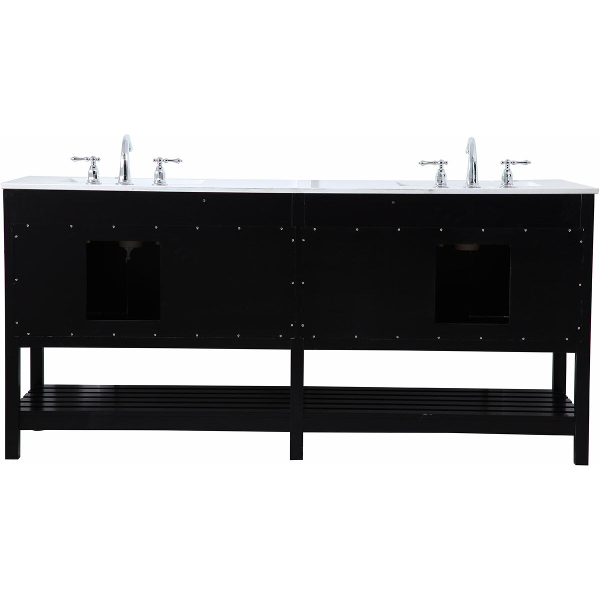 Theo 72 X 22 X 34 inch Black Vanity Sink Set