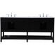 Theo 72 X 22 X 34 inch Black Vanity Sink Set