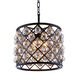 Madison 4 Light 14 inch Matte Black Pendant Ceiling Light in Golden Teak, Faceted Royal Cut, Urban Classic