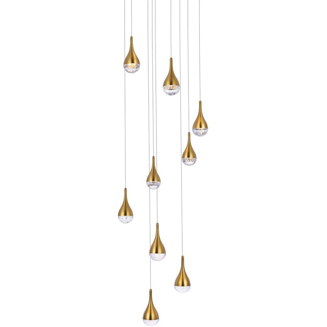 Amherst 9 Light 24 inch Satin Gold Chandelier Ceiling Light