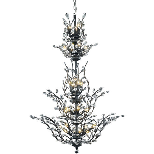 Orchid 25 Light 41 inch Dark Bronze Foyer Ceiling Light in Royal Cut