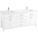 Lewis 72 X 22 X 34 inch White Vanity Sink Set
