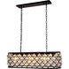 Madison 6 Light 40 inch Matte Black Island Pendant Ceiling Light in Clear, Faceted Royal Cut, Urban Classic