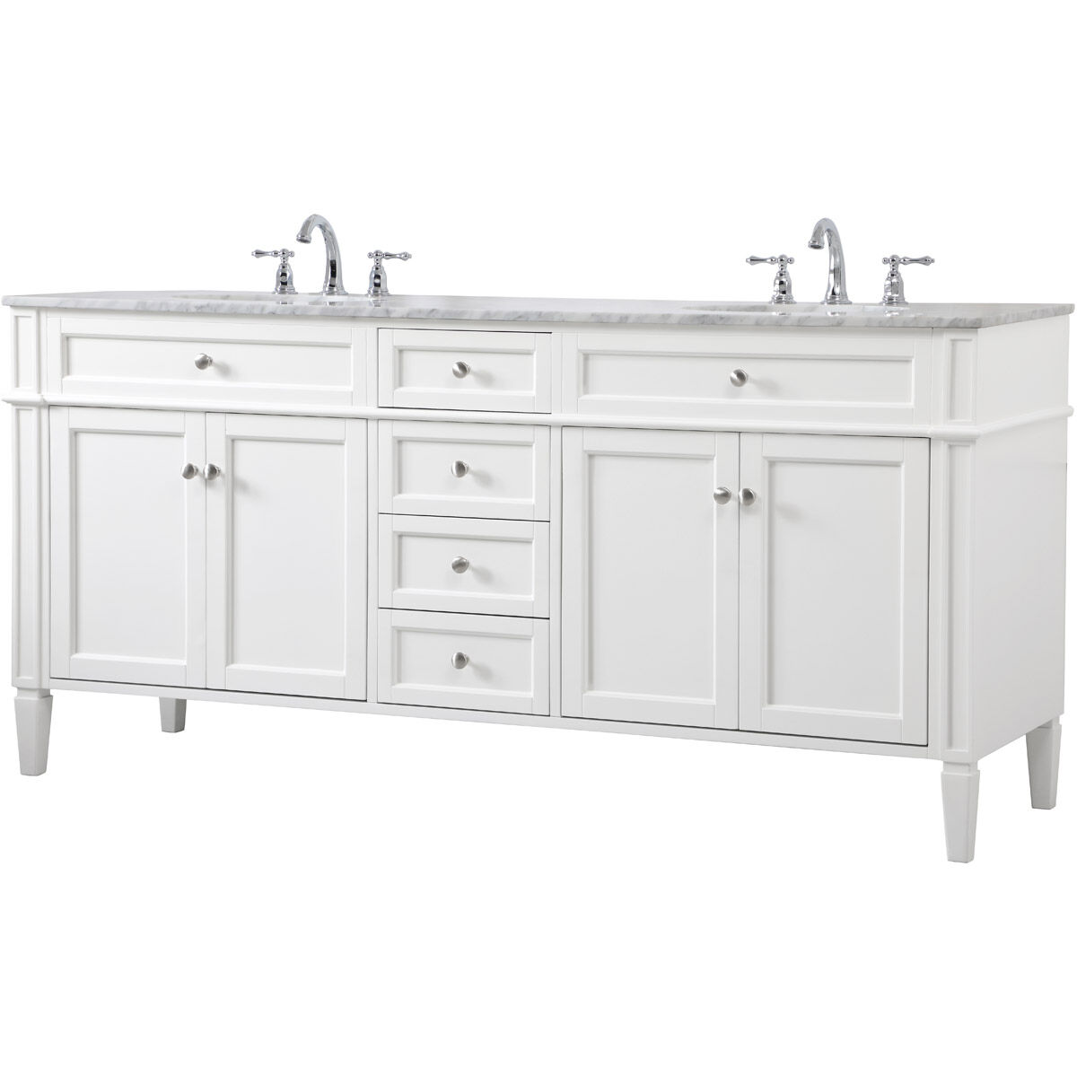 Park Avenue 72 X 21.5 X 35 inch White Vanity Sink Set