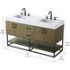 Caroline 60 X 34 inch Chestnut Brown Bathroom Vanity Cabinet