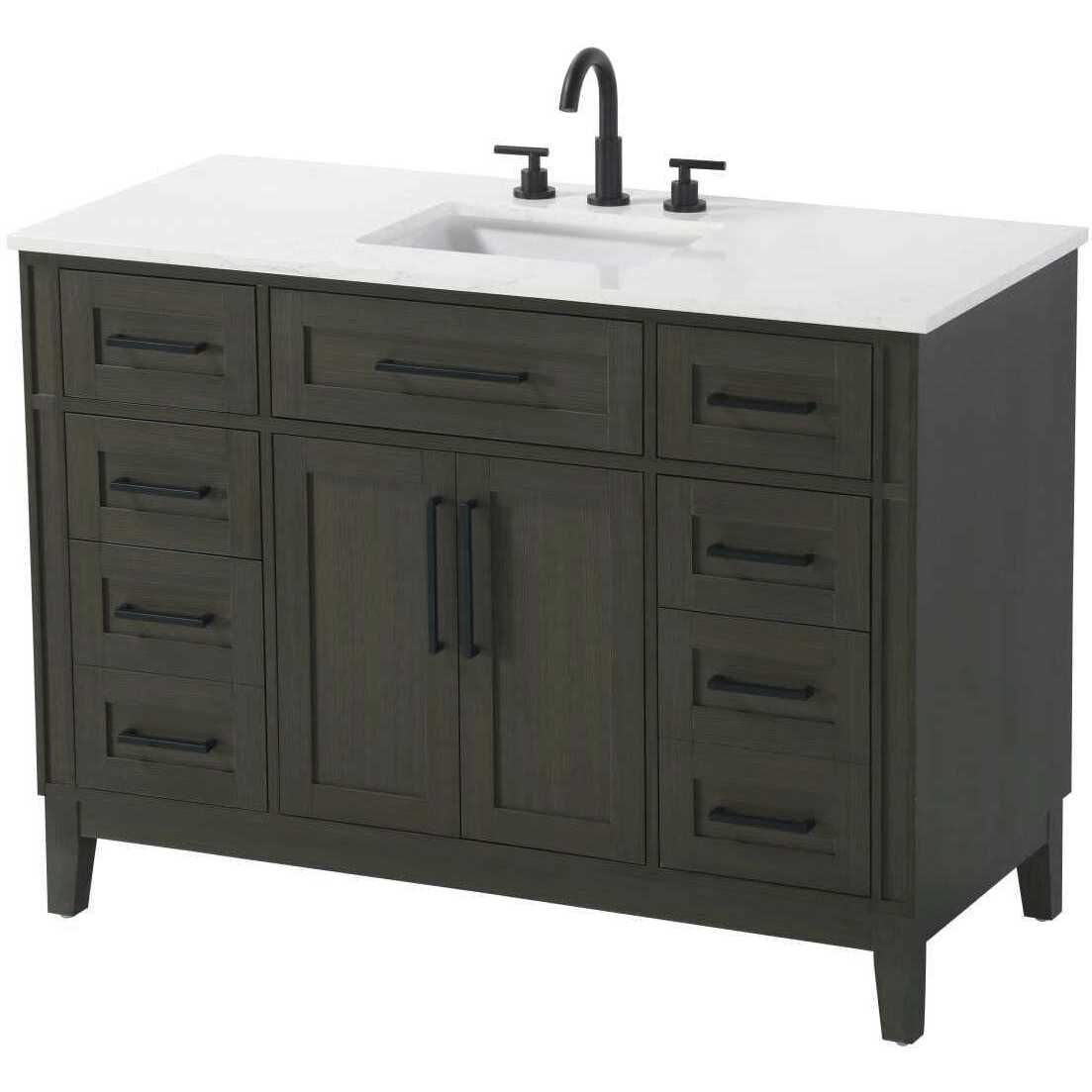 Virginia 48 X 35 inch Mocha Brown Bathroom Vanity Cabinet