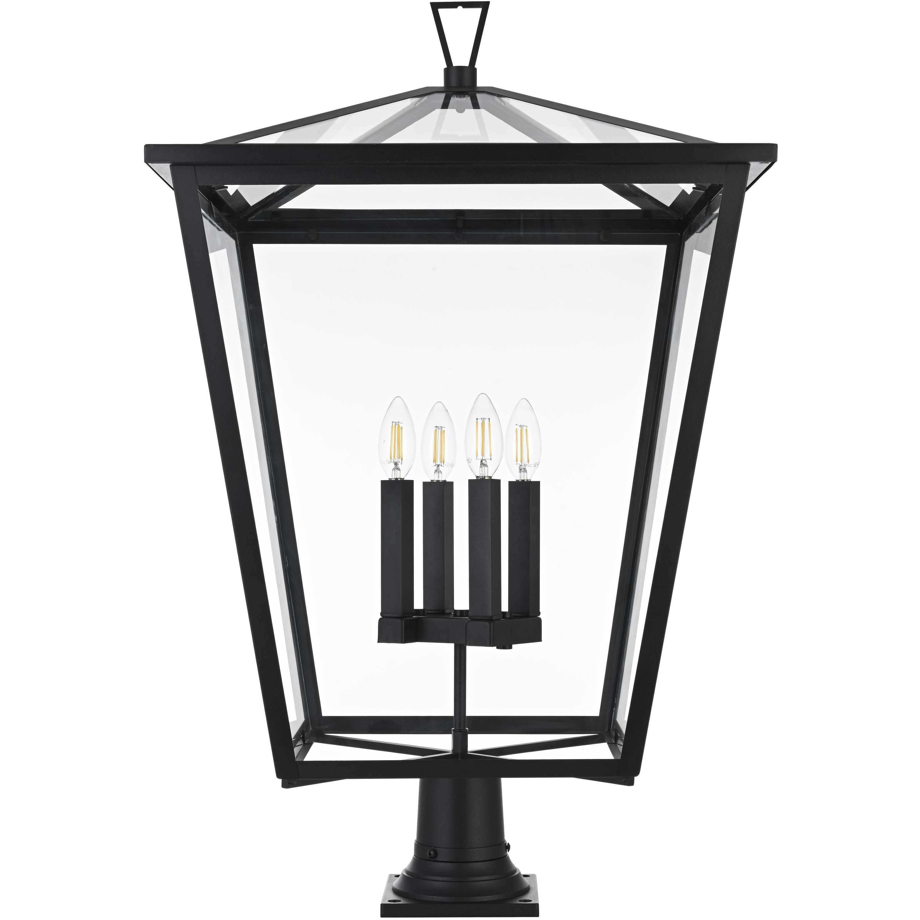 Oxford 4 Light 32.5 inch Black Outdoor Post Light