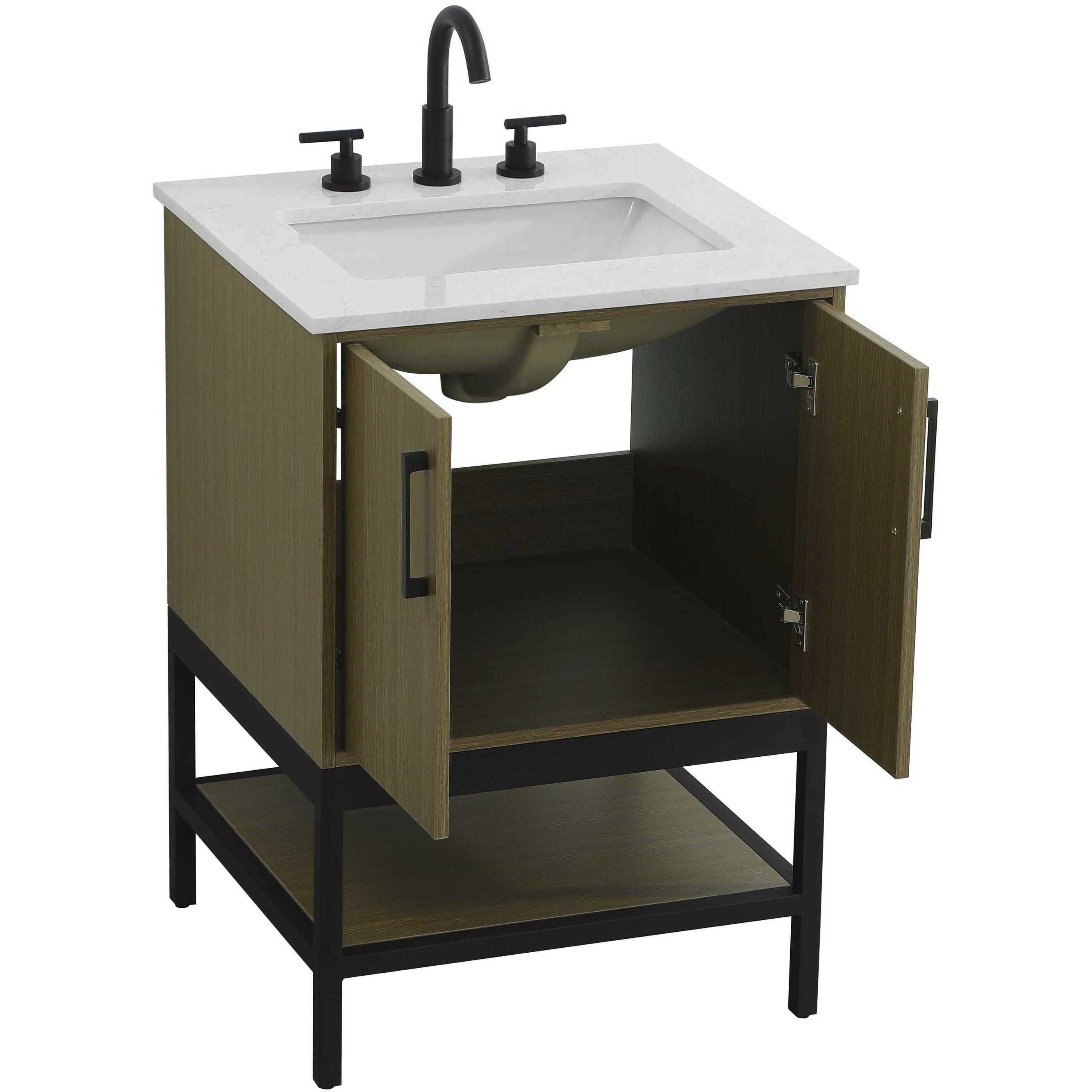 Lennox 24 X 34 inch Chestnut Brown Bathroom Vanity Cabinet