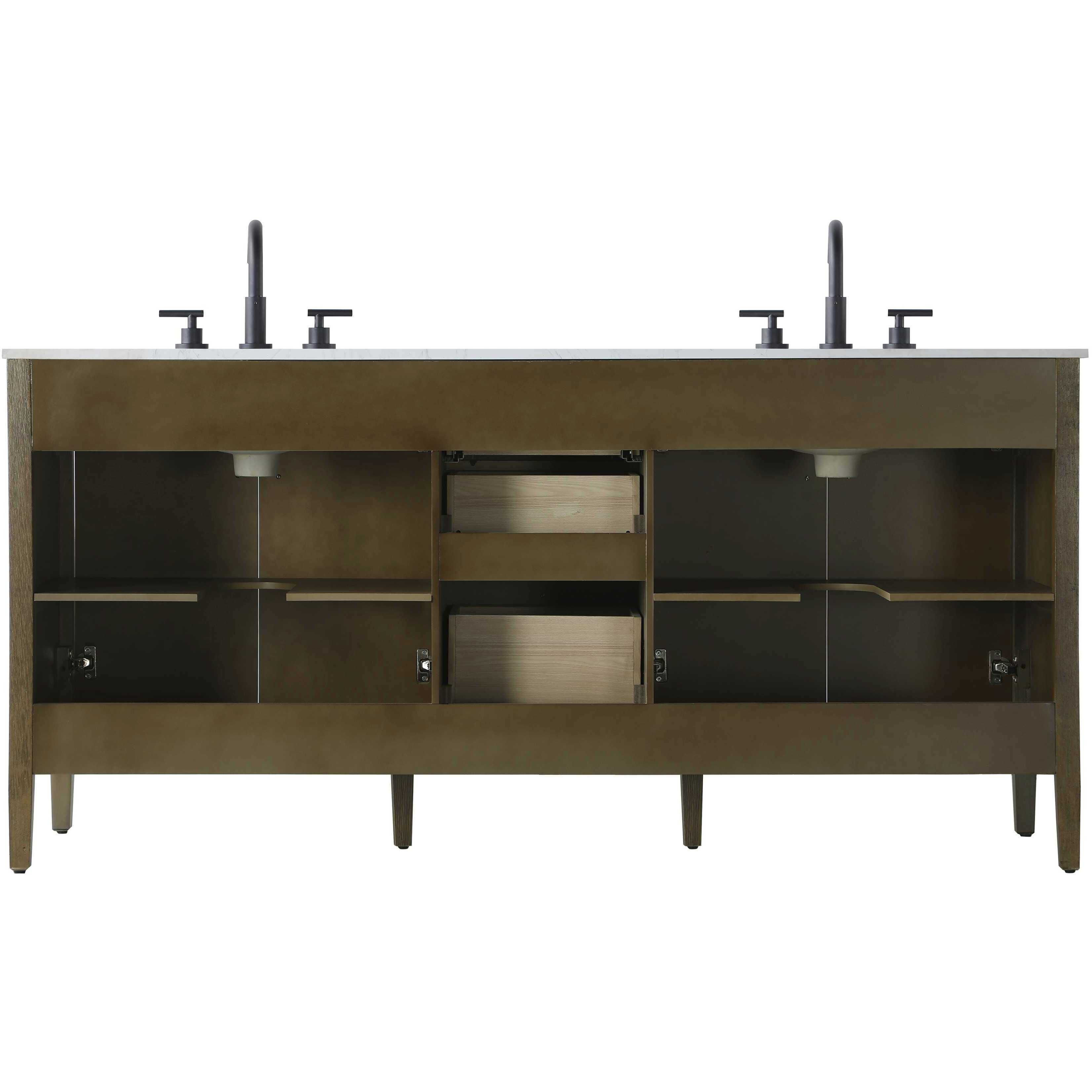 Blakely 72 X 34 inch Hazel Oak Bathroom Vanity Cabinet