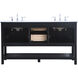 Metropolis 60 X 22 X 34 inch Black Vanity Sink Set