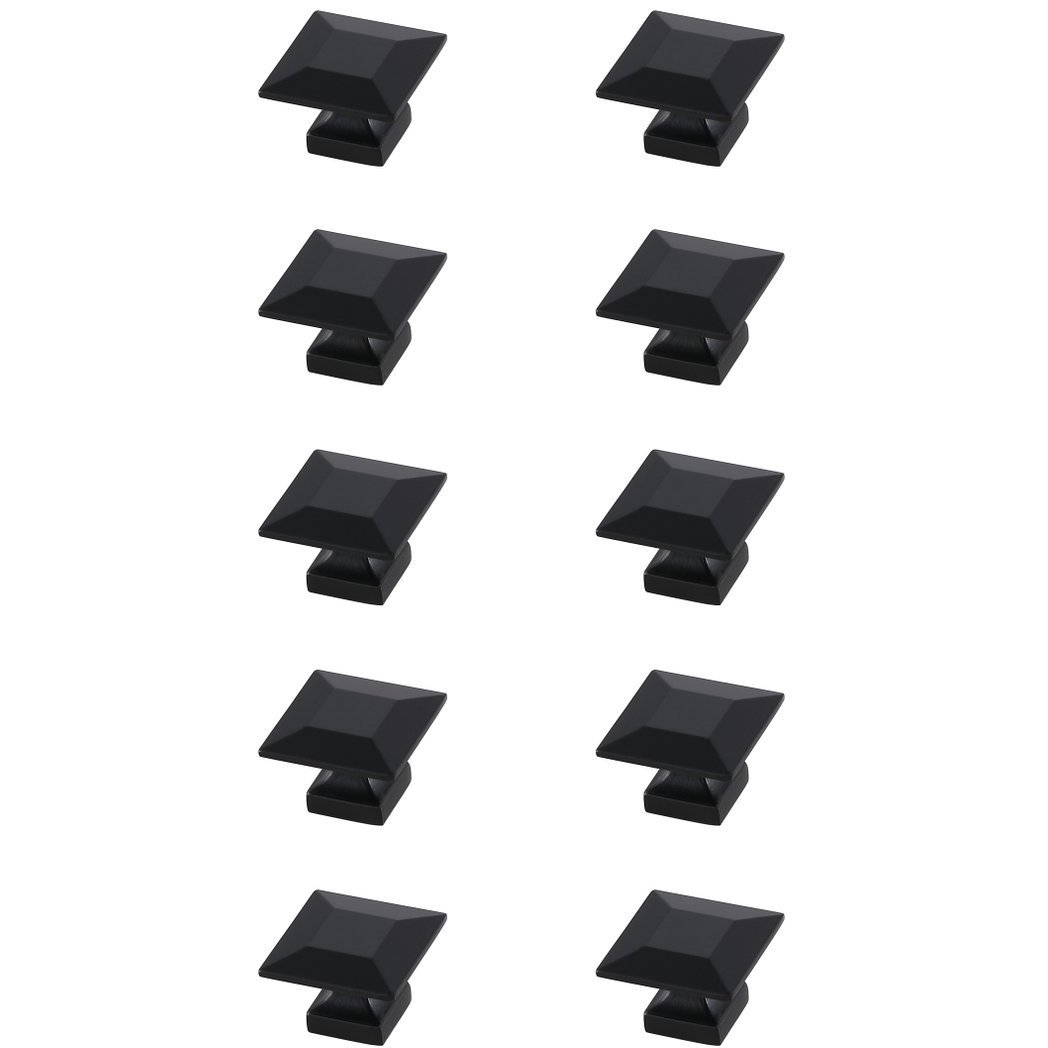 Cecil Matte Black Hardware Cabinet Knob, Set of 10