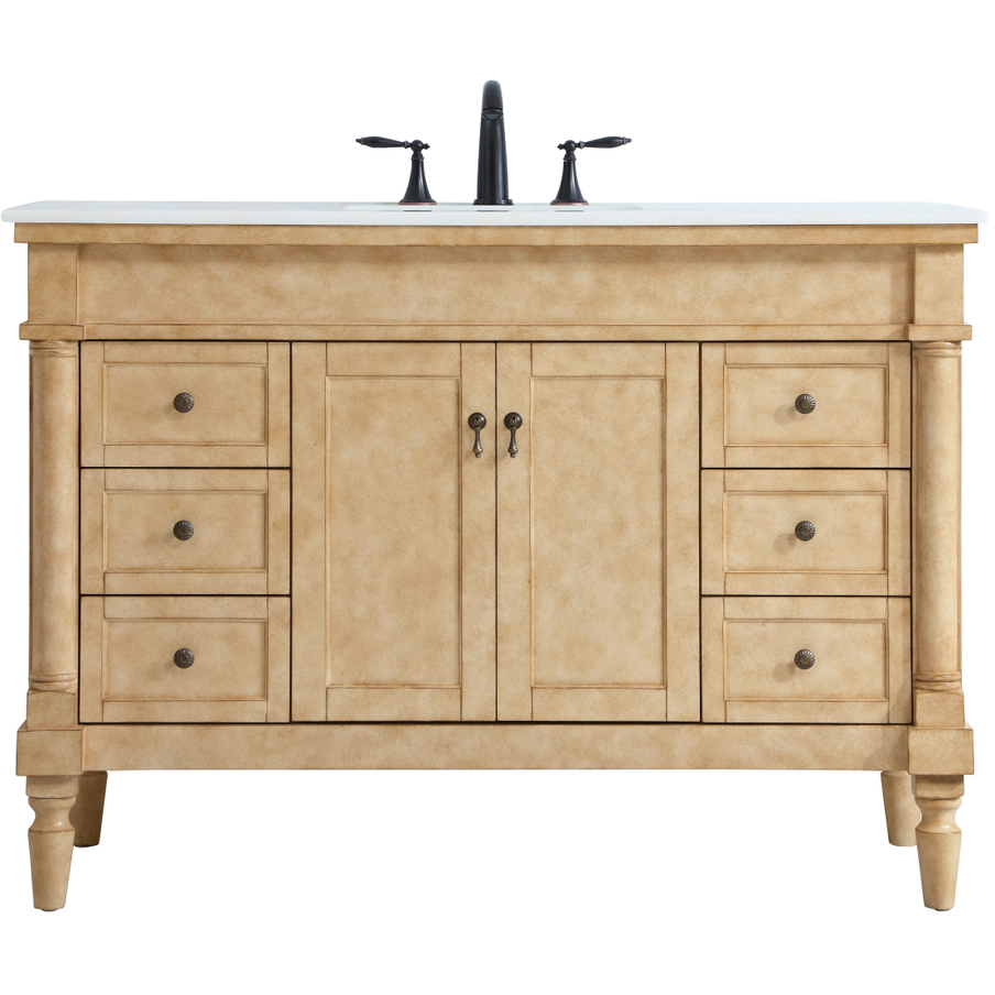 Lexington 48 X 21.5 X 35 inch Antique Beige Vanity Sink Set
