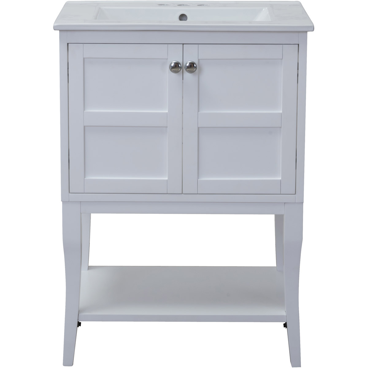 Mason 24 X 33.25 inch White and Chrome Vanity Set