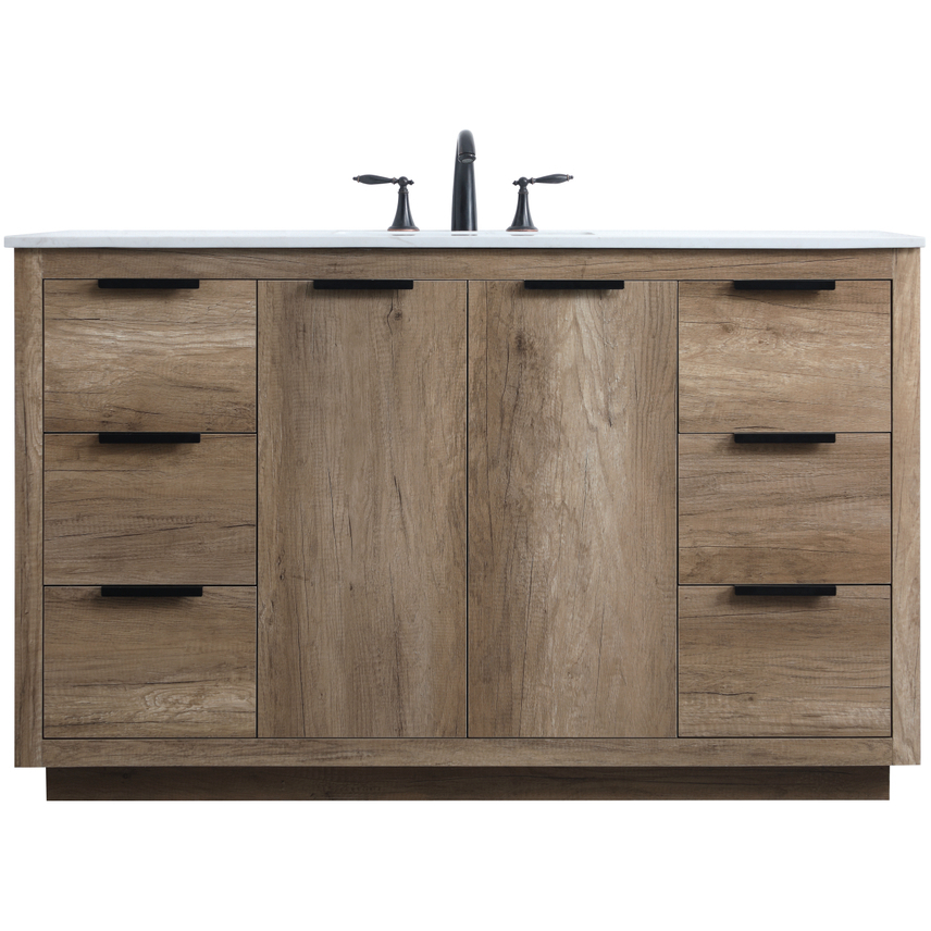 Blake 54 X 22 X 34 inch Natural Oak Vanity Sink Set